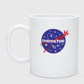Кружка керамическая с принтом IMPOSTOR  NASA. в городе Новоалтайск, керамика | объем — 330 мл, диаметр — 80 мм. Принт наносится на бока кружки, можно сделать два разных изображения | among us | galaxy | imposter | impostor | nasa | space | space company | star | there is impostor among us | амонг ус | астрономия | галактика | звезды | игра | космическая компания | космос | мем | наса | предатель | предатель среди 