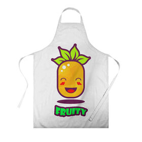 Фартук 3D с принтом Fruity в городе Новоалтайск, 100% полиэстер | общий размер — 65 х 85 см, ширина нагрудника — 26 см, горловина — 53 см, длина завязок — 54 см, общий обхват в поясе — 173 см. Принт на завязках и на горловине наносится с двух сторон, на основной части фартука — только с внешней стороны | fruit | ананас | вкусно | сладость | фрукты