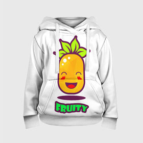 Детская толстовка 3D с принтом Fruity в городе Новоалтайск, 100% полиэстер | двухслойный капюшон со шнурком для регулировки, мягкие манжеты на рукавах и по низу толстовки, спереди карман-кенгуру с мягким внутренним слоем | fruit | ананас | вкусно | сладость | фрукты