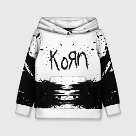 Детская толстовка 3D с принтом korn в городе Новоалтайск, 100% полиэстер | двухслойный капюшон со шнурком для регулировки, мягкие манжеты на рукавах и по низу толстовки, спереди карман-кенгуру с мягким внутренним слоем | acoustic | blind | coming undone | download | falling away from me | freak on a leash | korn | lyrics | music | narcissistic cannibal | official | official video | twisted transistor | vevo | word up | группа слипнот | коян | рок
