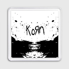 Магнит 55*55 с принтом korn в городе Новоалтайск, Пластик | Размер: 65*65 мм; Размер печати: 55*55 мм | acoustic | blind | coming undone | download | falling away from me | freak on a leash | korn | lyrics | music | narcissistic cannibal | official | official video | twisted transistor | vevo | word up | группа слипнот | коян | рок