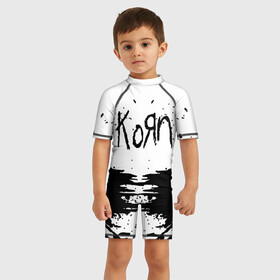 Детский купальный костюм 3D с принтом korn в городе Новоалтайск, Полиэстер 85%, Спандекс 15% | застежка на молнии на спине | acoustic | blind | coming undone | download | falling away from me | freak on a leash | korn | lyrics | music | narcissistic cannibal | official | official video | twisted transistor | vevo | word up | группа слипнот | коян | рок