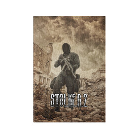 Обложка для паспорта матовая кожа с принтом Stalker 2 в городе Новоалтайск, натуральная матовая кожа | размер 19,3 х 13,7 см; прозрачные пластиковые крепления | ghost | stalker | stalker 2 | stallker | авария аэс | аэс | город призрак | диггер | дигер | заброшенный дом | заброшка | призрак | сталкер | сталлкер | тень чернобыля | чернобыль