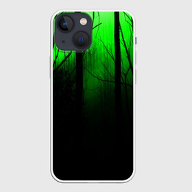 Чехол для iPhone 13 mini с принтом G loomy в городе Новоалтайск,  |  | fog | forest | gloomy | green fog | night | radiation | trees | деревья | зеленый туман | лес | мрачный | ночь | радиация | туман