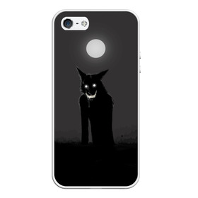 Чехол для iPhone 5/5S матовый с принтом ОБОРОТЕНЬ в городе Новоалтайск, Силикон | Область печати: задняя сторона чехла, без боковых панелей | волк | луна | необычно | оборотень | оскал | полнолуние | прикольно | страшно | хэллоуин