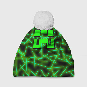 Шапка 3D c помпоном с принтом Minecraft creeper в городе Новоалтайск, 100% полиэстер | универсальный размер, печать по всей поверхности изделия | alex | blox | creeper | dungeons | logo game | pixel | steve | алекс | герои | голем | детям | зомби | квадраты | кислотный | крипер | куб | логотипы игр | майнкрафт | мальчикам | мобы | неоновый | персонажи | пиксель