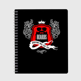 Тетрадь с принтом Beards black в городе Новоалтайск, 100% бумага | 48 листов, плотность листов — 60 г/м2, плотность картонной обложки — 250 г/м2. Листы скреплены сбоку удобной пружинной спиралью. Уголки страниц и обложки скругленные. Цвет линий — светло-серый
 | Тематика изображения на принте: beards | борода | брутальность | хипстер
