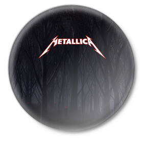Значок с принтом Metallica в городе Новоалтайск,  металл | круглая форма, металлическая застежка в виде булавки | metallica | rok | джеймс хэтфилд | кирк хэммет | ларс ульрих | металика | металл | металлика | музыка | рок | рок группа