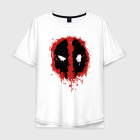 Мужская футболка хлопок Oversize с принтом Deadpool logo в городе Новоалтайск, 100% хлопок | свободный крой, круглый ворот, “спинка” длиннее передней части | deadpool | logo | marvel | mutant | vdshardan | wade wilson | болтливый наемник | вэйд вилсон | дадпул | дедпул | дэдпул | дэтпул | комиксы | логотип | марвел | мутант | супергерой | уэйд уилсон