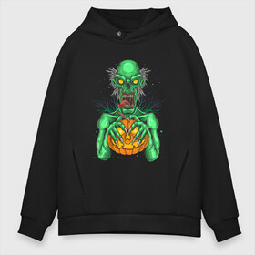 Мужское худи Oversize хлопок с принтом Halloween zombie в городе Новоалтайск, френч-терри — 70% хлопок, 30% полиэстер. Мягкий теплый начес внутри —100% хлопок | боковые карманы, эластичные манжеты и нижняя кромка, капюшон на магнитной кнопке | Тематика изображения на принте: blood | diablo | haloween | horror | дьявол | зомби | кости | кровь | мозги | мясо | страшилка | ужасы | хеллоуин | хелоуин