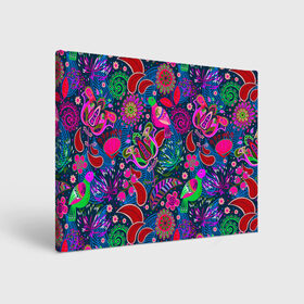 Холст прямоугольный с принтом Pre$t в городе Новоалтайск, 100% ПВХ |  | birds | branches | bright | colorful | flowers | folklore | leaves | motley | ornament | pattern | tangled | ветки | запутанный | листья | орнамент | пестрый | птицы | разноцветный | узор | фольклор | цветы | яркий