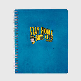 Тетрадь с принтом Stay home boys club в городе Новоалтайск, 100% бумага | 48 листов, плотность листов — 60 г/м2, плотность картонной обложки — 250 г/м2. Листы скреплены сбоку удобной пружинной спиралью. Уголки страниц и обложки скругленные. Цвет линий — светло-серый
 | Тематика изображения на принте: bab | rap | sqwoz | sqwoz bab | ауф | ой | реп | репер | рэп | рэпер | сквоз баб | сквозь баб | хип хоп