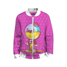 Детский бомбер 3D с принтом Человечек Аквариум в городе Новоалтайск, 100% полиэстер | застегивается на молнию, по бокам два кармана без застежек, мягкие манжеты, по низу бомбера и на воротнике — эластичная резинка | 