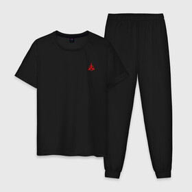Мужская пижама хлопок с принтом Klingons Red Logo (+спина) (Z) в городе Новоалтайск, 100% хлопок | брюки и футболка прямого кроя, без карманов, на брюках мягкая резинка на поясе и по низу штанин
 | klingon | klingons | klinzhai | star trek | startrek | азетбур | варак | гаурон | горкон | звездный путь | инопланетная цивилизация | кейлесс незабываемый | клингон | клинжай | кронос | марток | молор | рекло | сомпек
