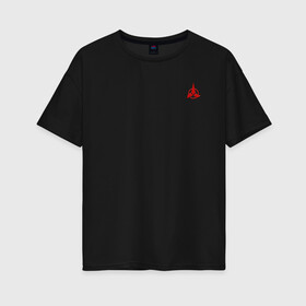 Женская футболка хлопок Oversize с принтом Klingons Red Logo (+спина) (Z) в городе Новоалтайск, 100% хлопок | свободный крой, круглый ворот, спущенный рукав, длина до линии бедер
 | klingon | klingons | klinzhai | star trek | startrek | азетбур | варак | гаурон | горкон | звездный путь | инопланетная цивилизация | кейлесс незабываемый | клингон | клинжай | кронос | марток | молор | рекло | сомпек