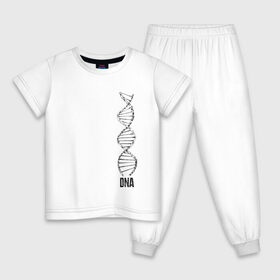 Детская пижама хлопок с принтом My DNA (Z) в городе Новоалтайск, 100% хлопок |  брюки и футболка прямого кроя, без карманов, на брюках мягкая резинка на поясе и по низу штанин
 | bicycle | bicyclist | bike | biker | bmx | cycle | dna | rider | байкер | биология | бмх | велик | вело | велогонщик | велолюбовь | велосепедист | велосипед | велоспорт | велоцепь | гонщик | дезоксирибонуклеиновая кислота