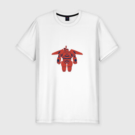 Мужская футболка хлопок Slim с принтом Baymax в городе Новоалтайск, 92% хлопок, 8% лайкра | приталенный силуэт, круглый вырез ворота, длина до линии бедра, короткий рукав | baymax | big hero 6 | disney | vdkimel | бэймакс | город героев 6 | дисней