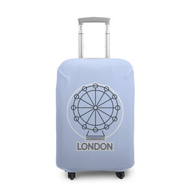 Чехол для чемодана 3D с принтом Лондон London Eye в городе Новоалтайск, 86% полиэфир, 14% спандекс | двустороннее нанесение принта, прорези для ручек и колес | blue circle | england | english | europe | eye | gb | icon | london | travel | uk | vacation | англия | аттракцион | великобритания | европа | иконка | колесо обозрения | лондон | лондонский глаз | надпись | отпуск | поездка | путешествие |