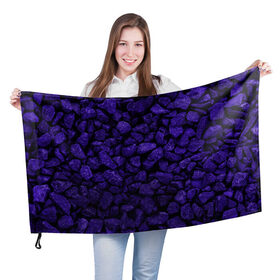 Флаг 3D с принтом Purple-$tone$ в городе Новоалтайск, 100% полиэстер | плотность ткани — 95 г/м2, размер — 67 х 109 см. Принт наносится с одной стороны | abstraction | forms | gravel | pebbles | purple | stones | texture | абстракция | галька | гравий | камни | текстура | фиолетовый | формы