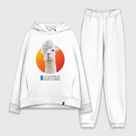 Женский костюм хлопок Oversize с принтом Лама в городе Новоалтайск,  |  | alpaca | lama | альпака | арт | животное | животные | картинка | лама | милота | рисунок