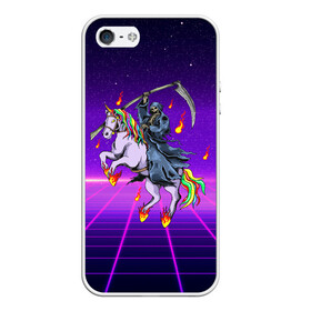 Чехол для iPhone 5/5S матовый с принтом Смерть на единороге в городе Новоалтайск, Силикон | Область печати: задняя сторона чехла, без боковых панелей | blood | diablo | haloween | horror | дьявол | зомби | кости | кровь | мозги | мясо | страшилка | ужасы | хеллоуин | хелоуин