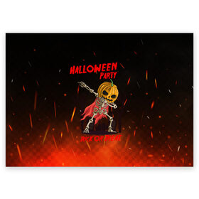 Поздравительная открытка с принтом Halloween Party в городе Новоалтайск, 100% бумага | плотность бумаги 280 г/м2, матовая, на обратной стороне линовка и место для марки
 | Тематика изображения на принте: blood | diablo | haloween | horror | дьявол | зомби | кости | кровь | мозги | мясо | страшилка | ужасы | хеллоуин | хелоуин