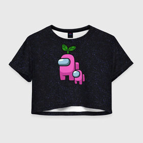 Женская футболка Crop-top 3D с принтом Among us Pink+ kid Pink в городе Новоалтайск, 100% полиэстер | круглая горловина, длина футболки до линии талии, рукава с отворотами | among | among us | among us impostor | among us lime | among us lime+ kid lime | among us pink+ kid pink | among us red+ kid red | among us предатель | imposter | амонг | амонг ас | амонг ас предатель | игра про космос | космос | предатель