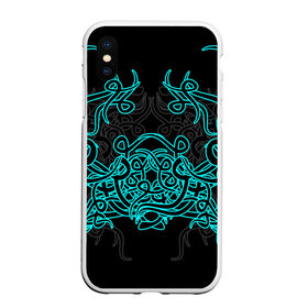 Чехол для iPhone XS Max матовый с принтом Узоры магия в городе Новоалтайск, Силикон | Область печати: задняя сторона чехла, без боковых панелей | игры | орнамент | плетение | растительность | рок | татуировка | узор | фэнтези | черное | этническое