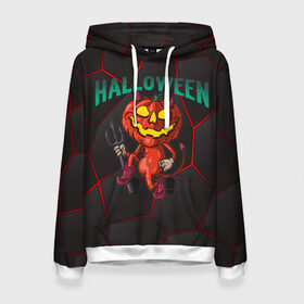 Женская толстовка 3D с принтом Halloween в городе Новоалтайск, 100% полиэстер  | двухслойный капюшон со шнурком для регулировки, мягкие манжеты на рукавах и по низу толстовки, спереди карман-кенгуру с мягким внутренним слоем. | blood | diablo | haloween | horror | дьявол | зомби | кости | кровь | мозги | мясо | страшилка | ужасы | хеллоуин | хелоуин