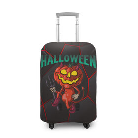Чехол для чемодана 3D с принтом Halloween в городе Новоалтайск, 86% полиэфир, 14% спандекс | двустороннее нанесение принта, прорези для ручек и колес | blood | diablo | haloween | horror | дьявол | зомби | кости | кровь | мозги | мясо | страшилка | ужасы | хеллоуин | хелоуин