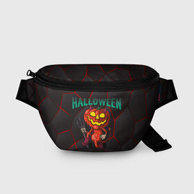 Поясная сумка 3D с принтом Halloween в городе Новоалтайск, 100% полиэстер | плотная ткань, ремень с регулируемой длиной, внутри несколько карманов для мелочей, основное отделение и карман с обратной стороны сумки застегиваются на молнию | blood | diablo | haloween | horror | дьявол | зомби | кости | кровь | мозги | мясо | страшилка | ужасы | хеллоуин | хелоуин