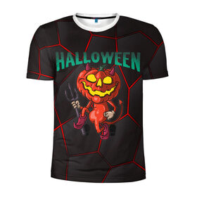 Мужская футболка 3D спортивная с принтом Halloween в городе Новоалтайск, 100% полиэстер с улучшенными характеристиками | приталенный силуэт, круглая горловина, широкие плечи, сужается к линии бедра | blood | diablo | haloween | horror | дьявол | зомби | кости | кровь | мозги | мясо | страшилка | ужасы | хеллоуин | хелоуин