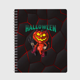 Тетрадь с принтом Halloween в городе Новоалтайск, 100% бумага | 48 листов, плотность листов — 60 г/м2, плотность картонной обложки — 250 г/м2. Листы скреплены сбоку удобной пружинной спиралью. Уголки страниц и обложки скругленные. Цвет линий — светло-серый
 | blood | diablo | haloween | horror | дьявол | зомби | кости | кровь | мозги | мясо | страшилка | ужасы | хеллоуин | хелоуин