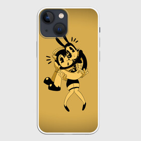 Чехол для iPhone 13 mini с принтом Bendy And The Ink Machine в городе Новоалтайск,  |  | bendy | bendy and the ink machine | бенди | бени | бенни | бэнди | детская | детям | игра | капли | компьютерная игра | краска | машина | подтеки | ужастик | чернила | чернильная