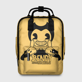 Женский рюкзак 3D с принтом Bendy And The Ink Machine в городе Новоалтайск, 100% полиэстер | лямки с регулируемой длиной, сверху ручки, чтобы рюкзак нести как сумку. Основное отделение закрывается на молнию, как и внешний карман. Внутри два дополнительных кармана, один из которых закрывается на молнию. По бокам два дополнительных кармашка, куда поместится маленькая бутылочка
 | bendy | bendy and the ink machine | бенди | бени | бенни | бэнди | детская | детям | игра | капли | компьютерная игра | краска | машина | подтеки | ужастик | чернила | чернильная