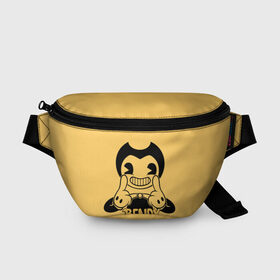 Поясная сумка 3D с принтом Bendy And The Ink Machine в городе Новоалтайск, 100% полиэстер | плотная ткань, ремень с регулируемой длиной, внутри несколько карманов для мелочей, основное отделение и карман с обратной стороны сумки застегиваются на молнию | bendy | bendy and the ink machine | бенди | бени | бенни | бэнди | детская | детям | игра | капли | компьютерная игра | краска | машина | подтеки | ужастик | чернила | чернильная