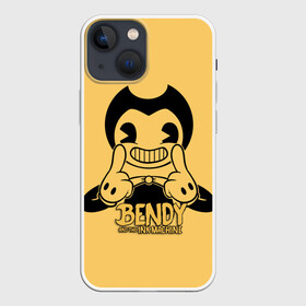 Чехол для iPhone 13 mini с принтом Bendy And The Ink Machine в городе Новоалтайск,  |  | bendy | bendy and the ink machine | бенди | бени | бенни | бэнди | детская | детям | игра | капли | компьютерная игра | краска | машина | подтеки | ужастик | чернила | чернильная