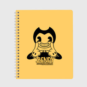 Тетрадь с принтом Bendy And The Ink Machine в городе Новоалтайск, 100% бумага | 48 листов, плотность листов — 60 г/м2, плотность картонной обложки — 250 г/м2. Листы скреплены сбоку удобной пружинной спиралью. Уголки страниц и обложки скругленные. Цвет линий — светло-серый
 | bendy | bendy and the ink machine | бенди | бени | бенни | бэнди | детская | детям | игра | капли | компьютерная игра | краска | машина | подтеки | ужастик | чернила | чернильная