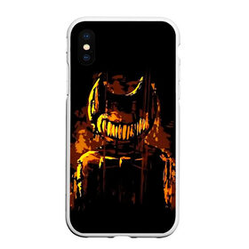 Чехол для iPhone XS Max матовый с принтом Bendy And The Ink Machine в городе Новоалтайск, Силикон | Область печати: задняя сторона чехла, без боковых панелей | bendy | bendy and the ink machine | бенди | бени | бенни | бэнди | детская | детям | игра | капли | компьютерная игра | краска | машина | подтеки | ужастик | чернила | чернильная