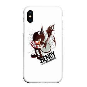 Чехол для iPhone XS Max матовый с принтом Bendy And The Ink Machine в городе Новоалтайск, Силикон | Область печати: задняя сторона чехла, без боковых панелей | bendy | bendy and the ink machine | бенди | бени | бенни | бэнди | детская | детям | игра | капли | компьютерная игра | краска | машина | подтеки | ужастик | чернила | чернильная