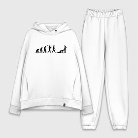 Женский костюм хлопок Oversize с принтом Эволюция. Девушки рулят. в городе Новоалтайск,  |  | галстук | девишник | девочка | девушка | деградация | держит | женщина | к ноге | люди | мужик | мужчина | на колени | обезьяна | пацан | поводок | подругам | послушный | прикол | приматы | раб | собачка