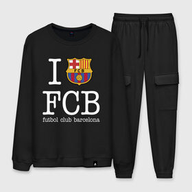 Мужской костюм хлопок с принтом Barcelona FC в городе Новоалтайск, 100% хлопок | на свитшоте круглая горловина, мягкая резинка по низу. Брюки заужены к низу, на них два вида карманов: два “обычных” по бокам и два объемных, с клапанами, расположенные ниже линии бедра. Брюки с мягкой трикотажной резинкой на поясе и по низу штанин. В поясе для дополнительного комфорта — широкие завязки | barca | barcelona | club | fc | leo messi | soccer | spanish | барса | барселона | испанский | клуб | лео месси | фк | футбол | футбольный