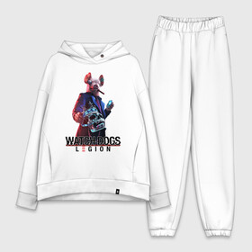 Женский костюм хлопок Oversize с принтом Watch Dogs Legion в городе Новоалтайск,  |  | action | action adventure | game watch dogs | legion | skull | watch dogs | watch dogs legion | ватч догз легион | ватч догс | заставка watch dogs | игра watch dogs | легион | лого | логотип | логотип watch dogs | лондон | маска свиньи | на