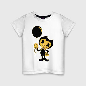 Детская футболка хлопок с принтом Bendy And The Ink Machine в городе Новоалтайск, 100% хлопок | круглый вырез горловины, полуприлегающий силуэт, длина до линии бедер | bendy | bendy and the ink machine | бенди | бени | бенни | бэнди | детская | детям | игра | капли | компьютерная игра | краска | машина | подтеки | ужастик | чернила | чернильная