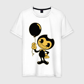 Мужская футболка хлопок с принтом Bendy And The Ink Machine в городе Новоалтайск, 100% хлопок | прямой крой, круглый вырез горловины, длина до линии бедер, слегка спущенное плечо. | bendy | bendy and the ink machine | бенди | бени | бенни | бэнди | детская | детям | игра | капли | компьютерная игра | краска | машина | подтеки | ужастик | чернила | чернильная