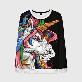 Мужской свитшот 3D с принтом Evil unicorn в городе Новоалтайск, 100% полиэстер с мягким внутренним слоем | круглый вырез горловины, мягкая резинка на манжетах и поясе, свободная посадка по фигуре | black | blue | evil | evil unicorn | green yellow | horn | horse | multicolored | pink | red | white | белый | зеленый желтый | зло | злой единорог | конь | красный | лошадь | разноцветный | рог | розовый | синий | черный