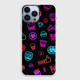 Чехол для iPhone 13 Pro Max с принтом GAMES в городе Новоалтайск,  |  | Тематика изображения на принте: значки | игры | киберпанк | неон | паттерн