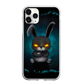 Чехол для iPhone 11 Pro Max матовый с принтом NEON HARE в городе Новоалтайск, Силикон |  | животное | заяц | злое | злые глаза | кролик | неон | плюшевое