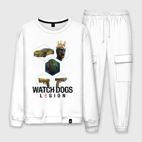 Мужской костюм хлопок с принтом Watch Dogs: Legion в городе Новоалтайск, 100% хлопок | на свитшоте круглая горловина, мягкая резинка по низу. Брюки заужены к низу, на них два вида карманов: два “обычных” по бокам и два объемных, с клапанами, расположенные ниже линии бедра. Брюки с мягкой трикотажной резинкой на поясе и по низу штанин. В поясе для дополнительного комфорта — широкие завязки | action | action adventure | game watch dogs | legion | skull | watch dogs | watch dogs legion | watch dogs mask | ватч догз легион | ватч догс | заставка watch dogs | игра watch dogs | легион | лого | логотип | логотип watch dogs | лондон |