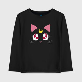 Детский лонгслив хлопок с принтом Luna Cat. Sailor Moon в городе Новоалтайск, 100% хлопок | круглый вырез горловины, полуприлегающий силуэт, длина до линии бедер | anime | cute | аниме | взгляд | волшебство | глаза | киса | киска | кот | котенок | котэ | котя | кошка | лапочка | луна | магия | месяц | милый | мимими | мордочка | сейлор мун | хороший | япония